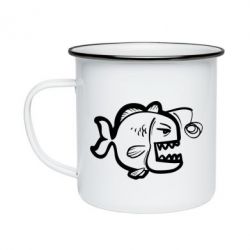 Кружка эмалированная Crazy fish - PrintSalon