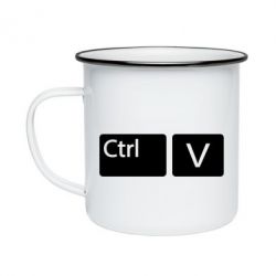 Кружка эмалированная Ctrl v - PrintSalon