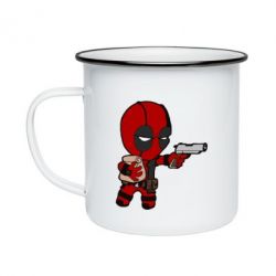 Кружка емальована Дедпуз з пакетиком - PrintSalon