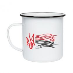 Кружка эмалированная Детский рисунок флаг Украины - PrintSalon