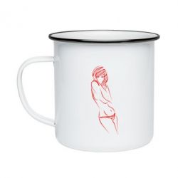 Кружка эмалированная Девушка - PrintSalon