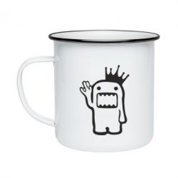 Кружка эмалированная Домо Кун с короной - PrintSalon