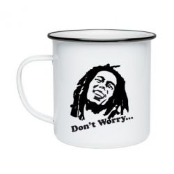 Кружка эмалированная Don't Worry (Bob Marley) - PrintSalon