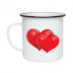 Кружка эмалированная Два сердца - PrintSalon