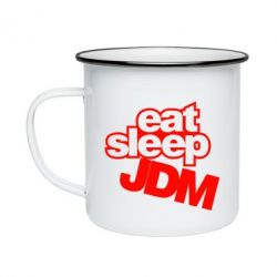 Кружка эмалированная Eat sleep JDM - PrintSalon