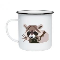 Кружка эмалированная Eнот вектор - PrintSalon