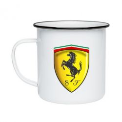 Кружка эмалированная Ferrari 3D Logo - PrintSalon