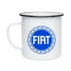 Кружка эмалированная Fiat logo - PrintSalon