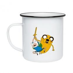 Кружка эмалированная Фин и Джейк "Атака" - PrintSalon