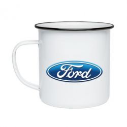 Кружка эмалированная Ford 3D Logo - PrintSalon