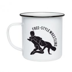 Кружка эмалированная Free-style wrestling - PrintSalon