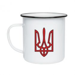 Кружка емальована Герб України (двокольоровий) - PrintSalon