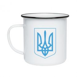 Кружка эмалированная Герб України з рамкою - PrintSalon