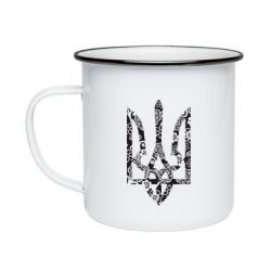 Кружка емальована Герб з візерунками - PrintSalon