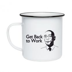 Кружка эмалированная Get Back To Work - PrintSalon