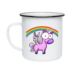 Кружка эмалированная Глазастый единорог - PrintSalon