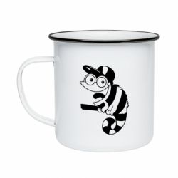 Кружка эмалированная Хамелеон на ветке - PrintSalon