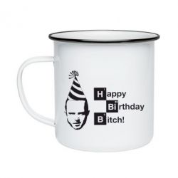 Кружка эмалированная Happy Birthdey Bitch Во все тяжкие - PrintSalon