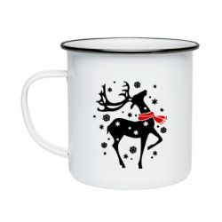 Кружка эмалированная Happy Cristmas - PrintSalon