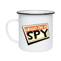 Кружка эмалированная Hello i'm a spy - PrintSalon