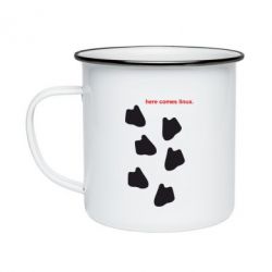 Кружка эмалированная Here comes Linux