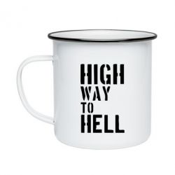 Кружка емальована High way to hell - PrintSalon