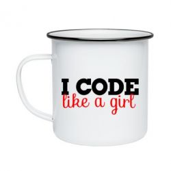 Кружка эмалированная I code like a girl - PrintSalon
