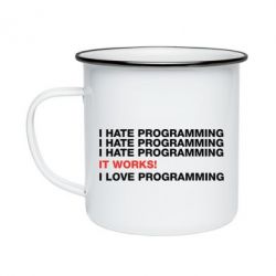 Кружка эмалированная I hate programming - PrintSalon