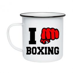 Кружка эмалированная I love boxing - PrintSalon