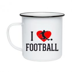 Кружка емальована I love football - PrintSalon