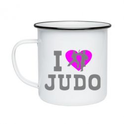 Кружка эмалированная I love Judo - PrintSalon
