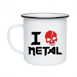 Кружка эмалированная I love metal