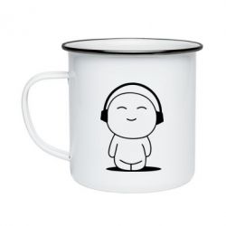 Кружка эмалированная I love music - PrintSalon