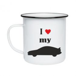 Кружка эмалированная I love my car - PrintSalon