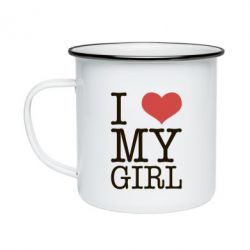 Кружка эмалированная I love my girl - PrintSalon
