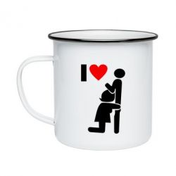 Кружка эмалированная I love oral - PrintSalon