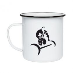 Кружка эмалированная Качек и штанга - PrintSalon