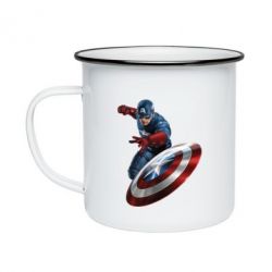 Кружка эмалированная Капитан Америка - PrintSalon