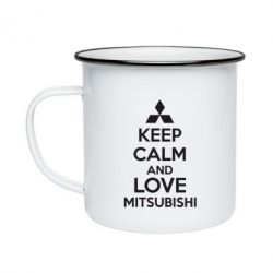 Кружка емальована Keep calm an love mitsubishi - PrintSalon