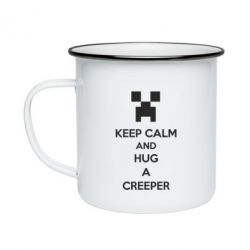 Кружка эмалированная KEEP CALM and HUG A CREEPER - PrintSalon