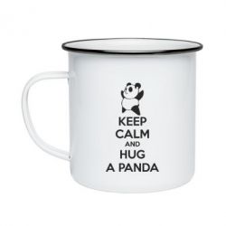 Кружка эмалированная KEEP CALM and HUG A PANDA - PrintSalon