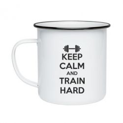 Кружка емальована KEEP CALM and TRAIN HARD - PrintSalon
