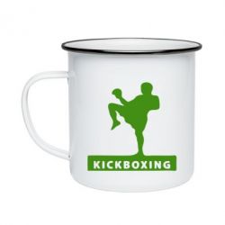 Кружка емальована Kickboxing Fighter - PrintSalon