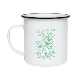 Кружка эмалированная Козак з м'ячем - PrintSalon