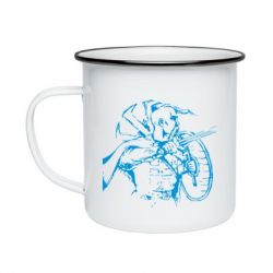 Кружка эмалированная Козак з щитом - PrintSalon