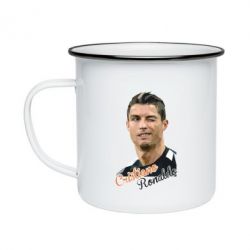 Кружка эмалированная Криштиану Роналду, полигональный портрет - PrintSalon