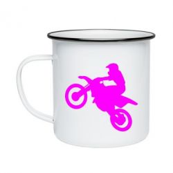 Кружка эмалированная Кроссовый мотоцикл - PrintSalon