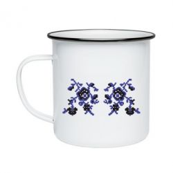 Кружка эмалированная Квітковий орнамент - PrintSalon