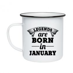 Кружка эмалированная Legends are born in January