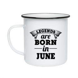 Кружка эмалированная Legends are born in June